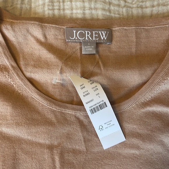 New tags, J.Crew, Marino, Wall, tan blush color, size large sweater - Picture 2 of 3